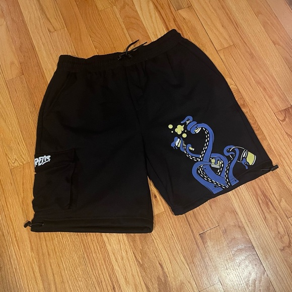 Colombian Artist Streetwear Brand Fourtopus Cargo Drawstring Sweat Shorts Unisex - Picture 9 of 14